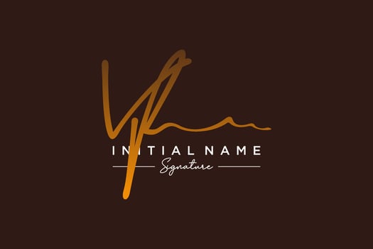 Initial VF signature logo template vector. Hand drawn Calligraphy lettering Vector illustration.