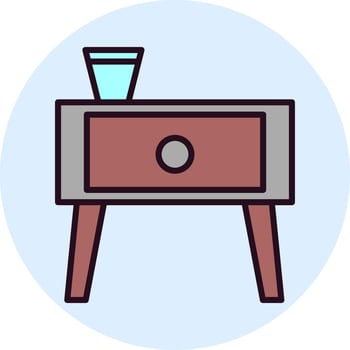 Bedsidetable Vector Icon