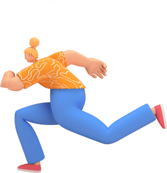 character woman orange shirt blue pants doing activities png
