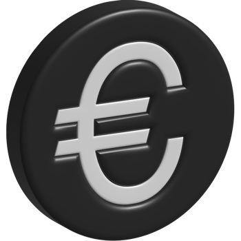 3d icon of money euro png