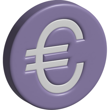 3d icon of money euro png
