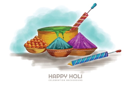 Indian holi traditional festival of colors card background vector