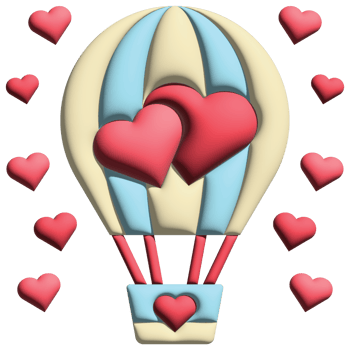 hot air balloon wedding love png