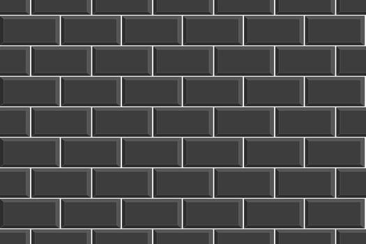 Black metro tile seamless pattern. Kitchen backsplash texture, bathroom wall or floor decoration. Subway stone brick background vector