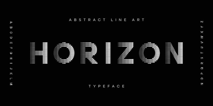Abstract line art alphabet fonts set vector