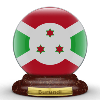 3D Flag of Burundi on a globe background. png