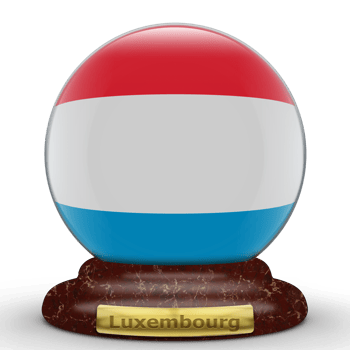 3D Flag of Luxembourg on globe background. png