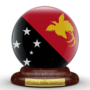 3D Flag of Papua New Guineaa on a globe background. png