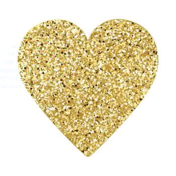 Happy Valentine's Day. Big gold glitter heart. vector