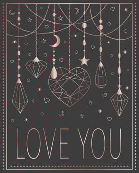 Greeting card I love you. Vector illustration.