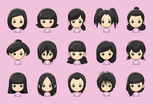 avatar hair style girl vector