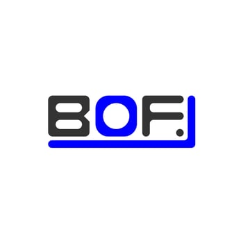 BOF letter logo creative design with vector graphic, BOF simple and modern logo.