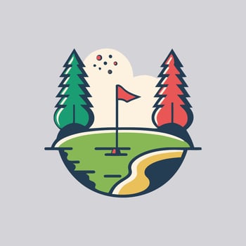 Golf club icons, golf sport symbols, elements and logo vector