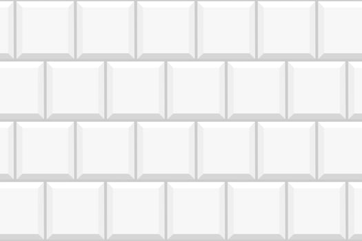 White square tile seamless pattern. Ceramic or stone brick wall background. Kitchen backsplash or bathroom floor decoration. Interior or exterior texture vector