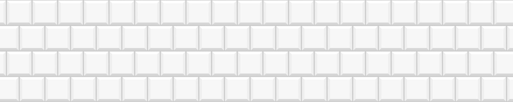 White square tile seamless pattern. Ceramic or stone brick background. Kitchen backsplash or bathroom wall decoration. Interior or exterior texture vector