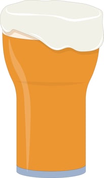 Glass of cold light beer vector illustration