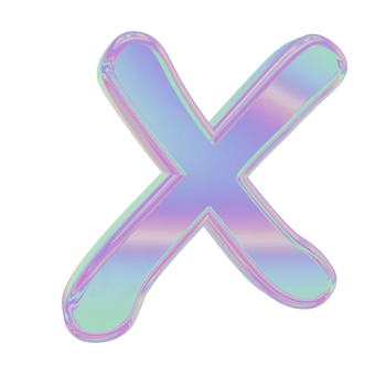 Holographic Alphabet X png