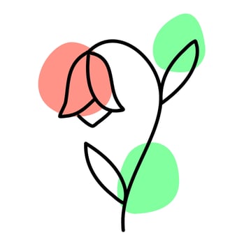 minimalist flower illustration. plant floral and leaf. nature flower. floral. vector