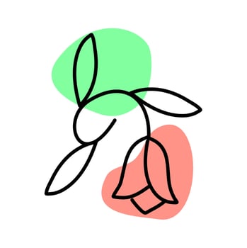 minimalist flower illustration. plant floral and leaf. nature flower. floral. vector