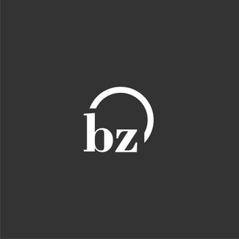 BZ initial monogram logo with creative circle line design vector