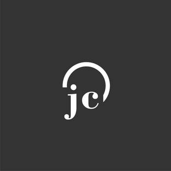 JC initial monogram logo with creative circle line design vector