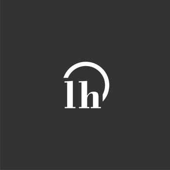 LH initial monogram logo with creative circle line design vector