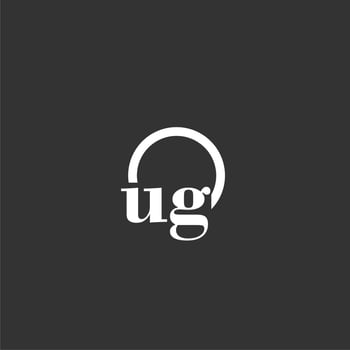 UG initial monogram logo with creative circle line design vector