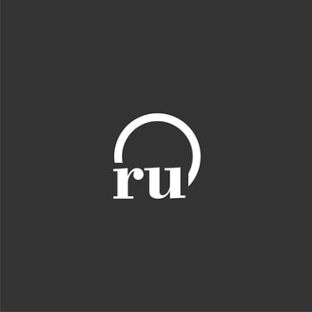 RU initial monogram logo with creative circle line design vector