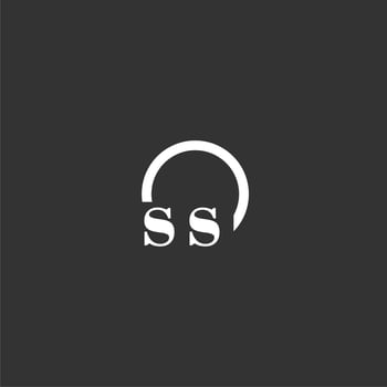 SS initial monogram logo with creative circle line design vector