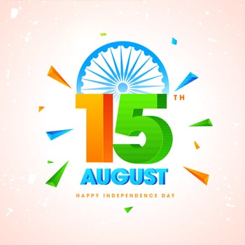Realistic illustration of 15th August on decorative background for Happy Independence Day Celebration poster or banner. vector