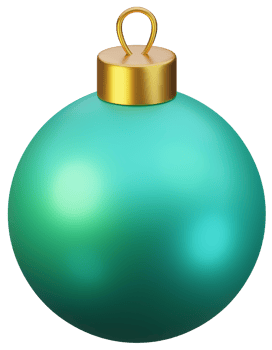 3D realistic christmas bauble ball decorative ornament. 3D object for festive use png