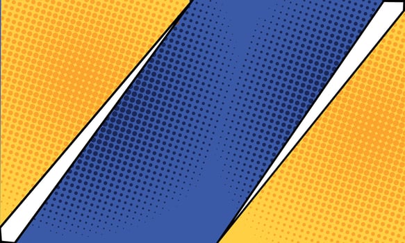 Orange with Blue Color Halftone Element Background with Comic Style Poster vector
