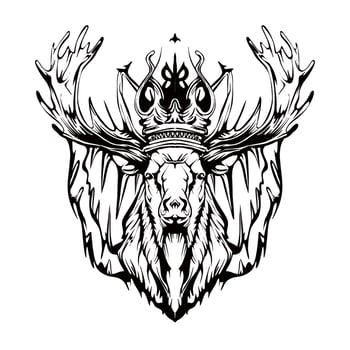 Moose Silhouette Outline Drawing vector