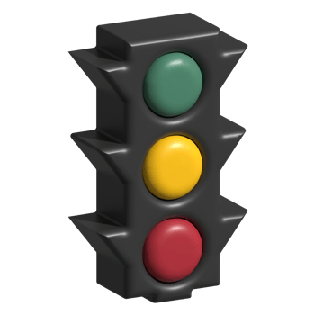 3d icon of traffic light png