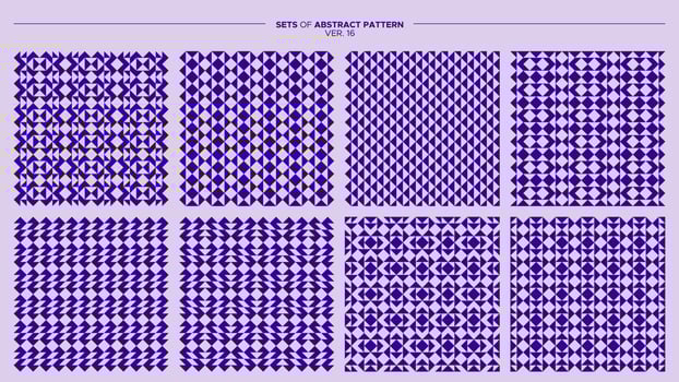 Triangle abstract seamless pattern design vector set. Modern triangles pattern.