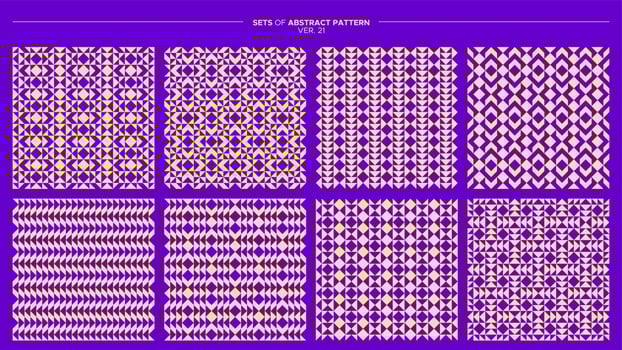 Modern line arrow surface pattern. Abstract direction arrows seamless pattern set. vector