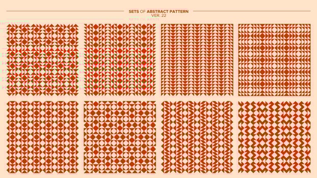 Luxury triangle abstract seamless pattern set. Minimalist shape abstract pattern. vector