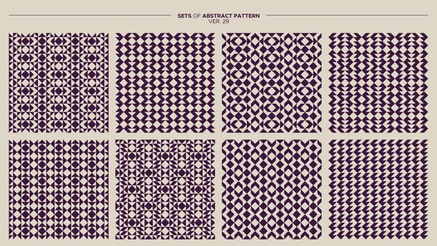 Set of geometric abstract pattern design. Minimalist seamless pattern vector. vector