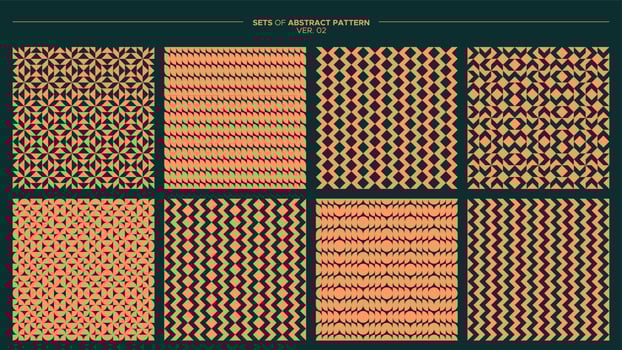 Set of abstract geometric pattern design. Modern line shape geometric pattern. vector