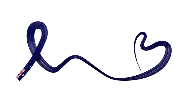 Australian flag heart shaped ribbon png