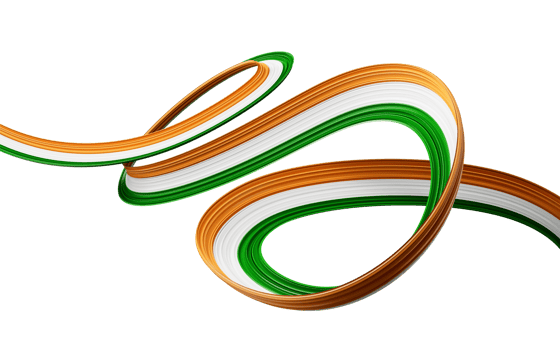 Indian flag Ribbon wavy abstract 3d illustration png