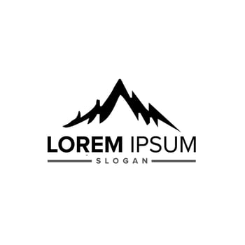 creative deer and mountain logo vector illustration Free Vector