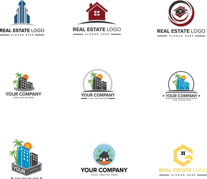 Real estate Building logo design inspiration. building logo design Free Vector