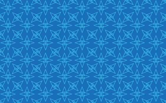 Blue colored intertwined triangles vector pattern. Abstract flower pattern. Suitable for brand, company, and fabric.