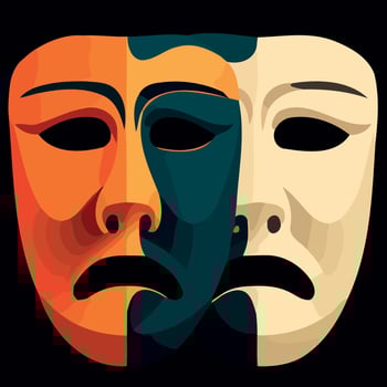 object dramatic theater masks vector