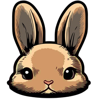 animal mammal rabbit bunny head vector