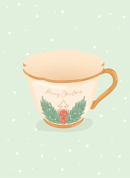 Isolated detailed christmas tea cup Vector