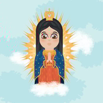 Isolated cute virgin mary character Vector
