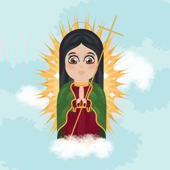 Isolated cute virgin mary character Vector