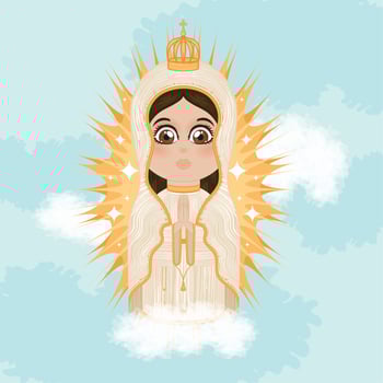 Isolated cute virgin mary character Vector